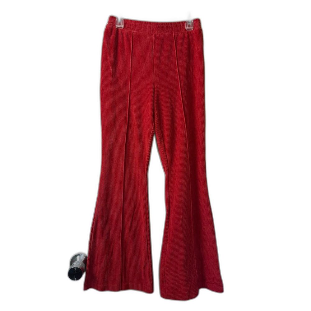 Aerie women's size medium M long Groove-On rib velour flair sundried pants